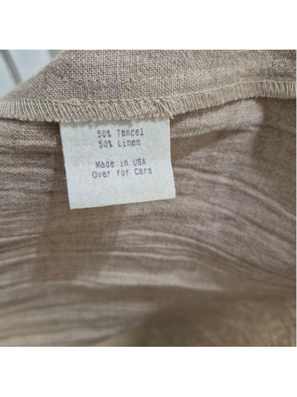 Women's vtg AKA Los Angeles Beige Linen Blend Sleeveless Wrap Maxi Dress XL - Picture 5 of 11